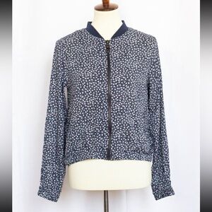 Molly Bracken Ditsy Floral Blue Lightweight Bomber Jacket
